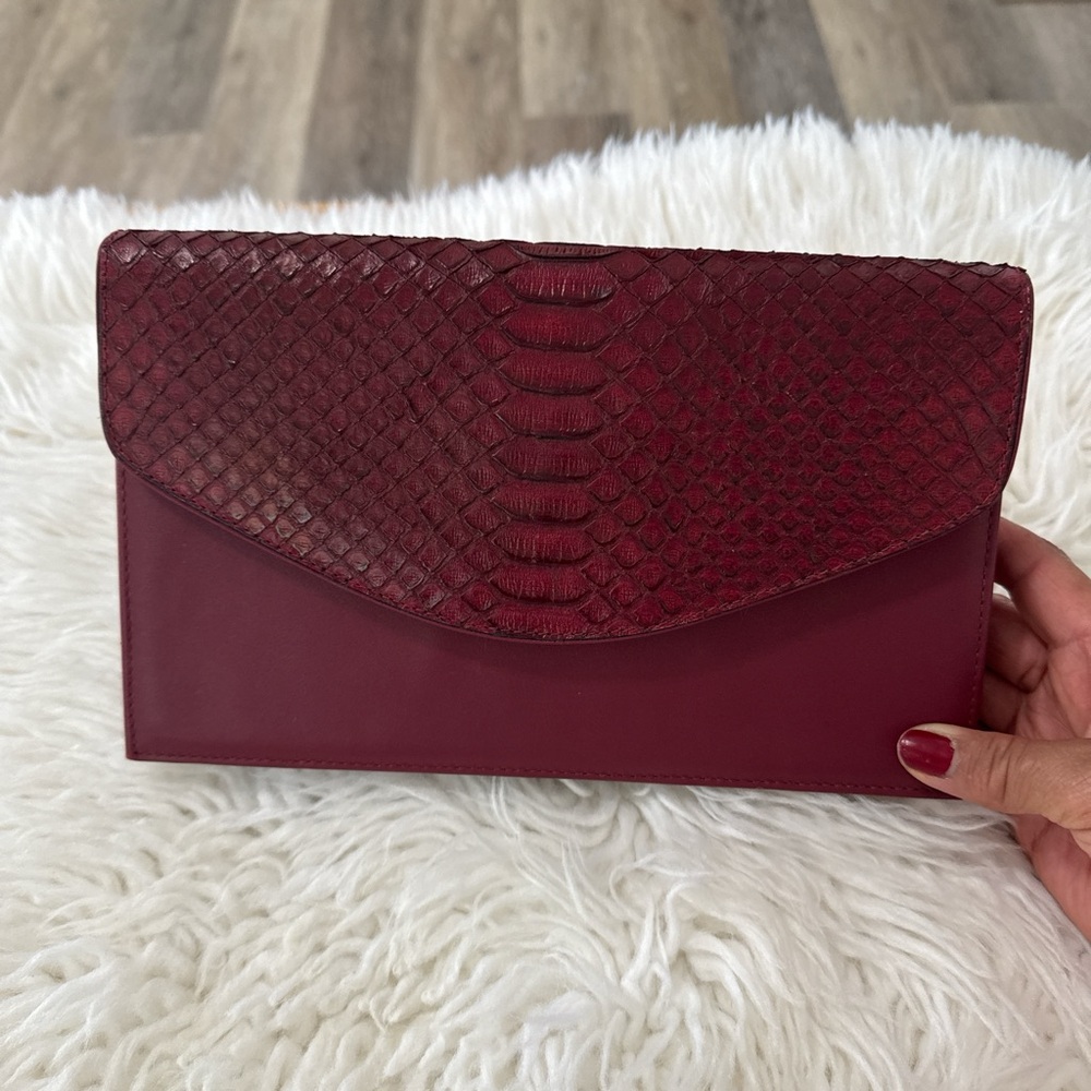 The Monique .Leather Elegant Burgundy Clutch